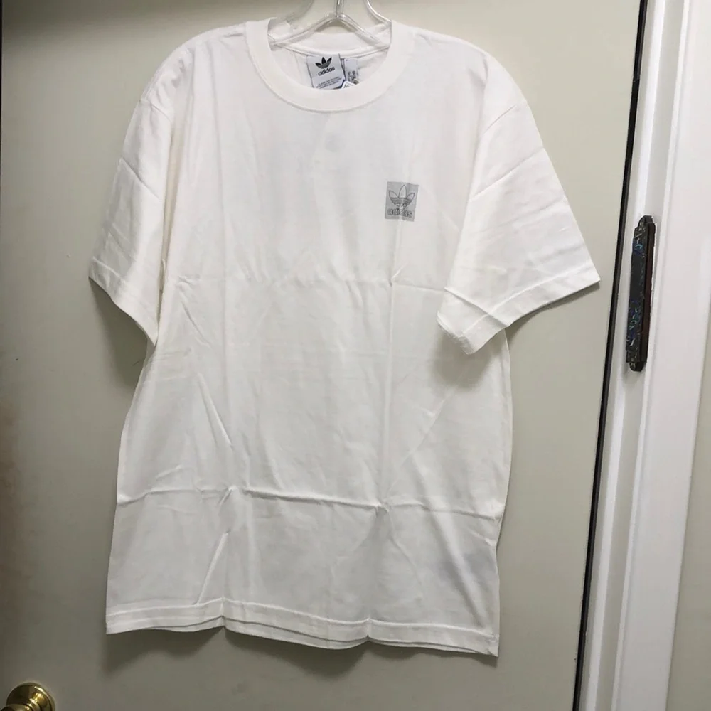 Adidas White Short Sleeve Tee Classic Crew Neck